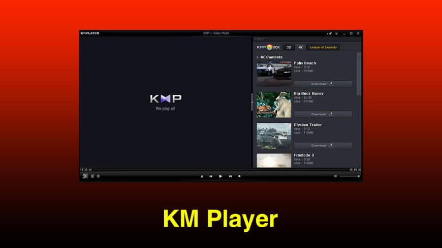KM Player برنامج تشغيل الافلام للكمبيوتر
