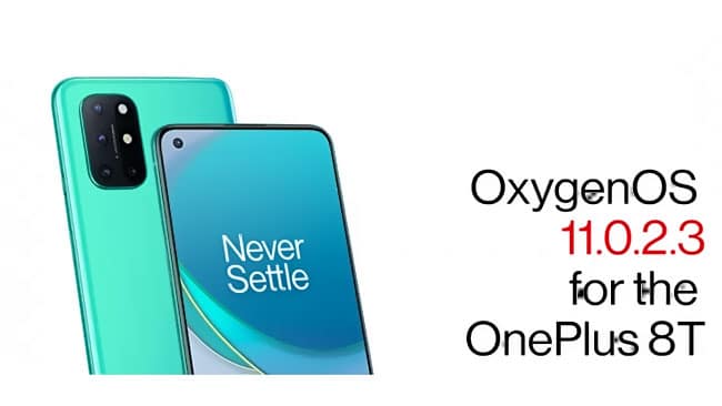 يتلقى هاتف OnePlus 8T تحديث OxygenOS 11.0.2.3