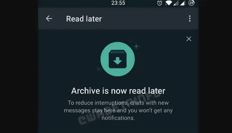 يحصل واتساب Android beta على ميزة القراءة لاحقًا